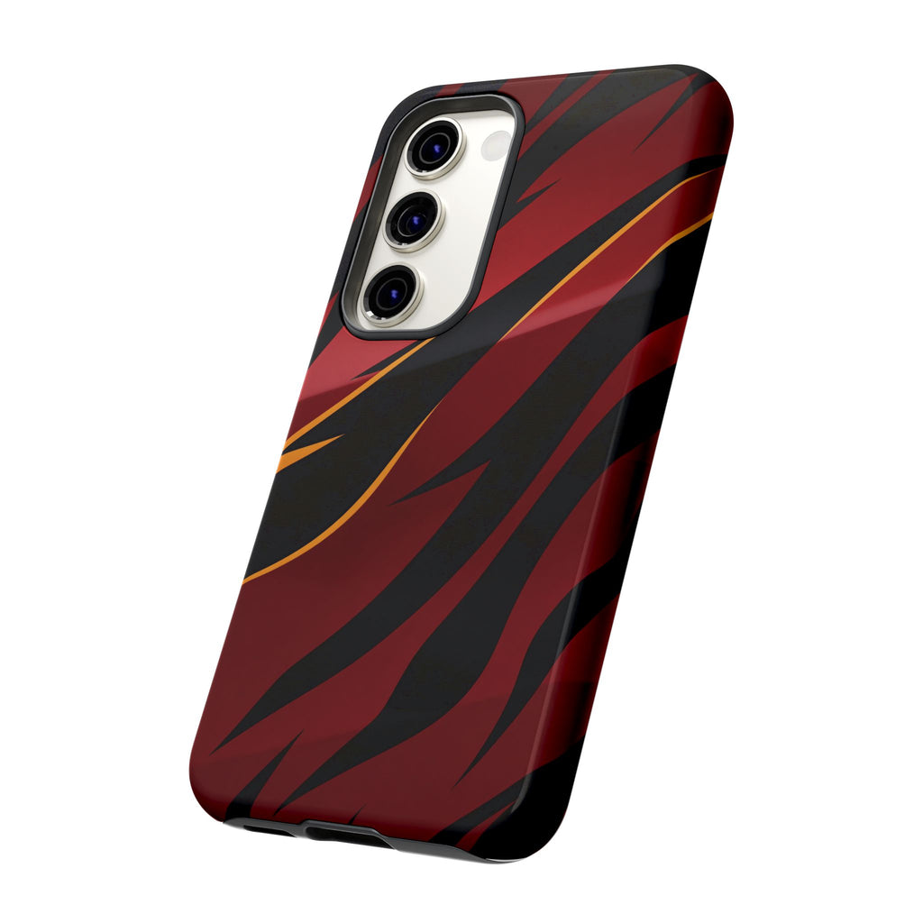 Red Black Tiger Stripe Protective Tough Case