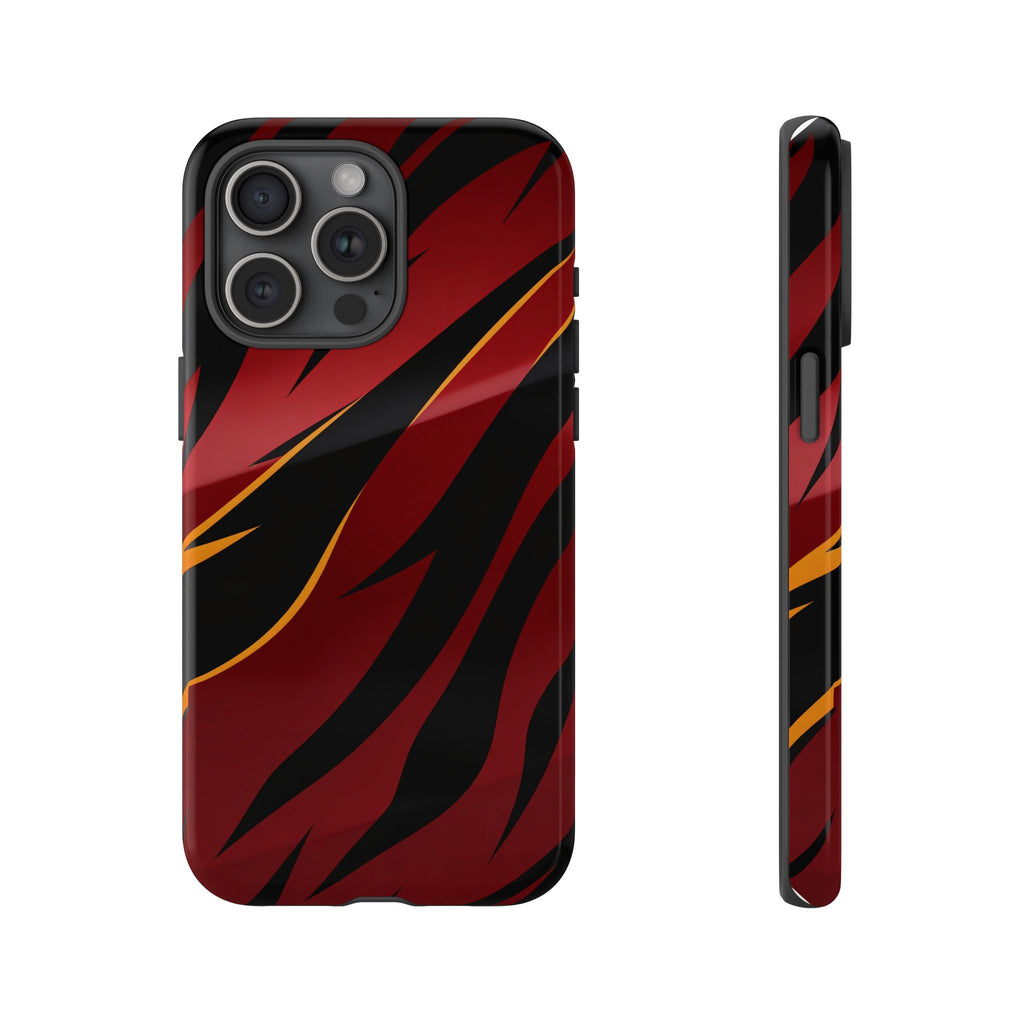 Red Black Tiger Stripe Protective Tough Case