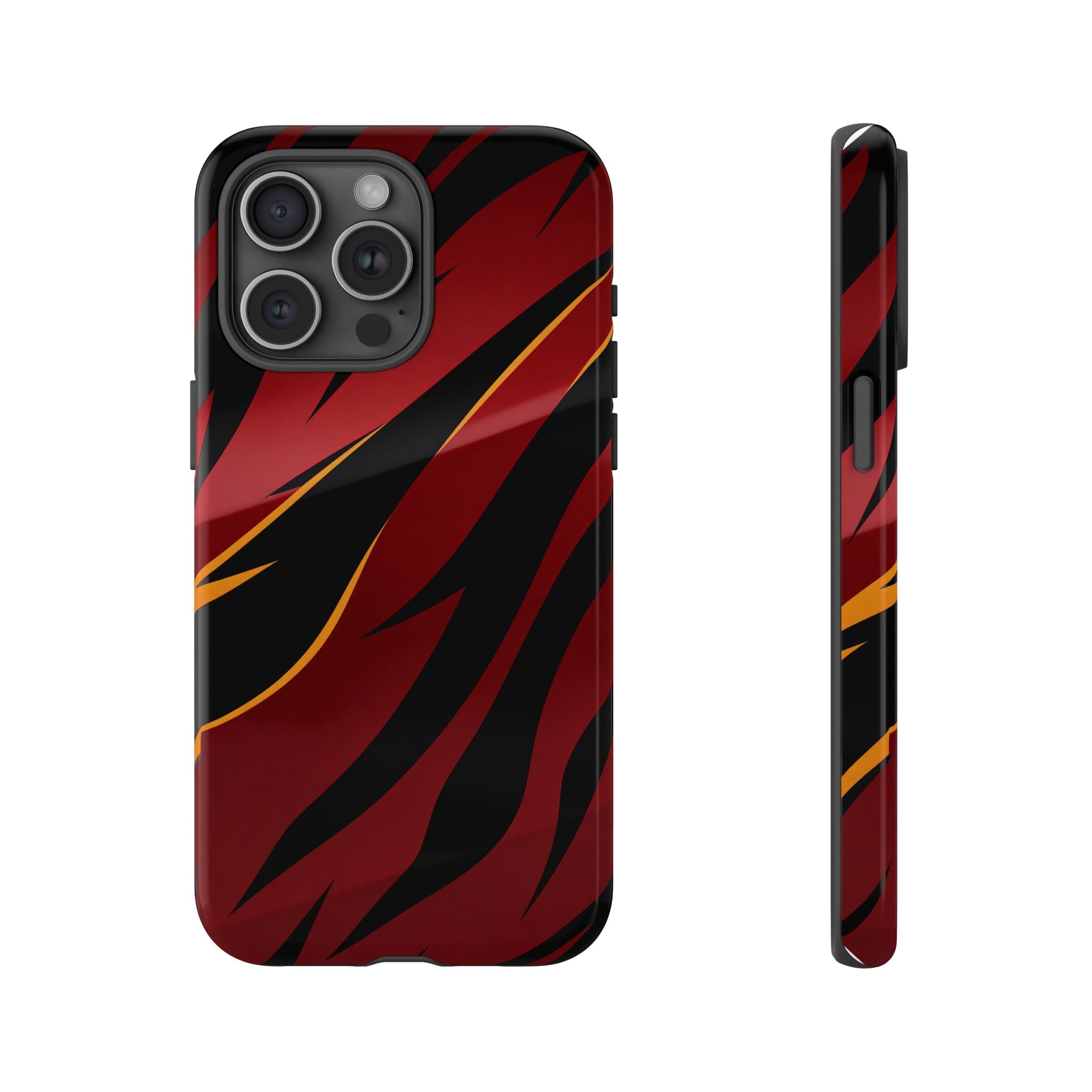 Red Black Tiger Stripe Protective Tough Case