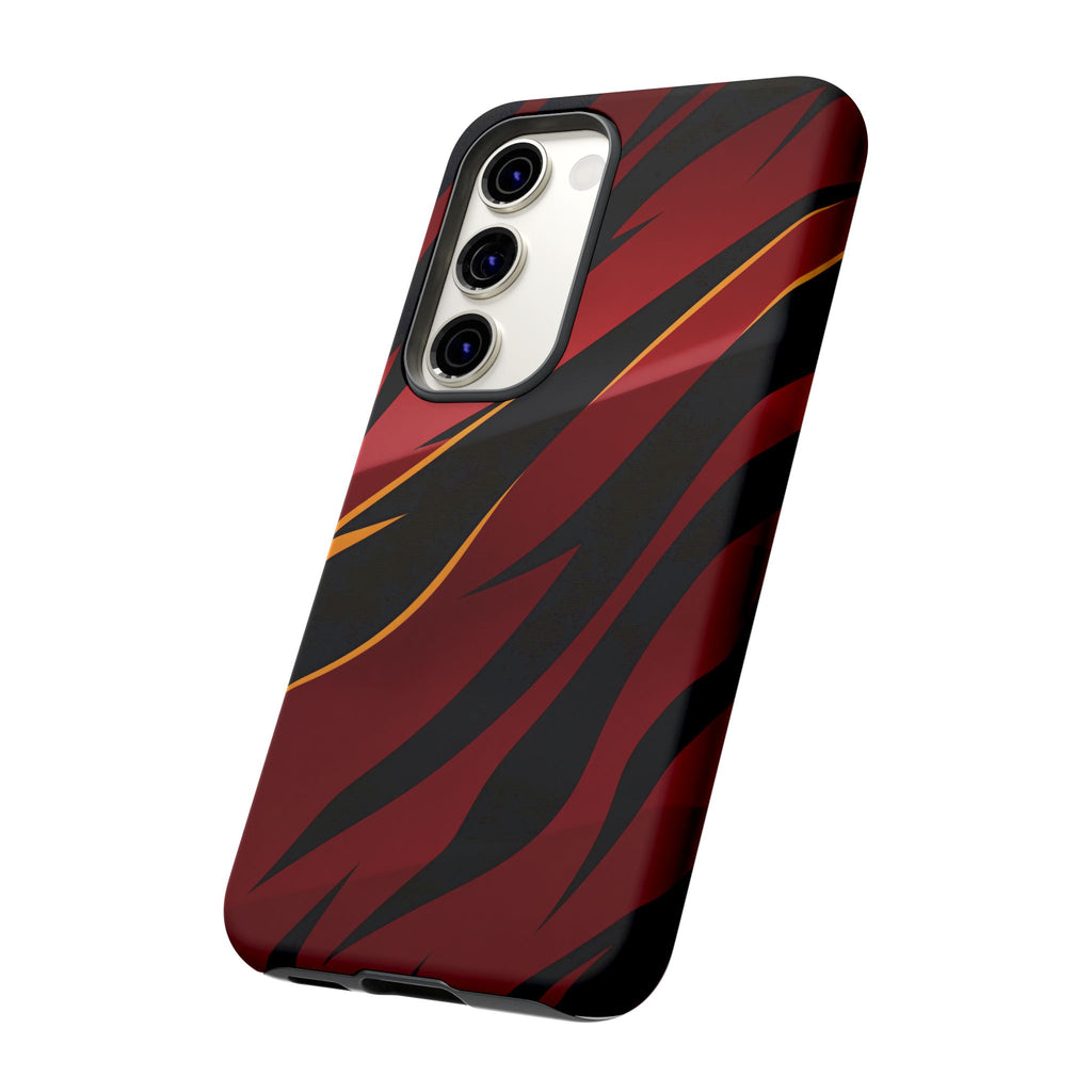 Red Black Tiger Stripe Protective Tough Case
