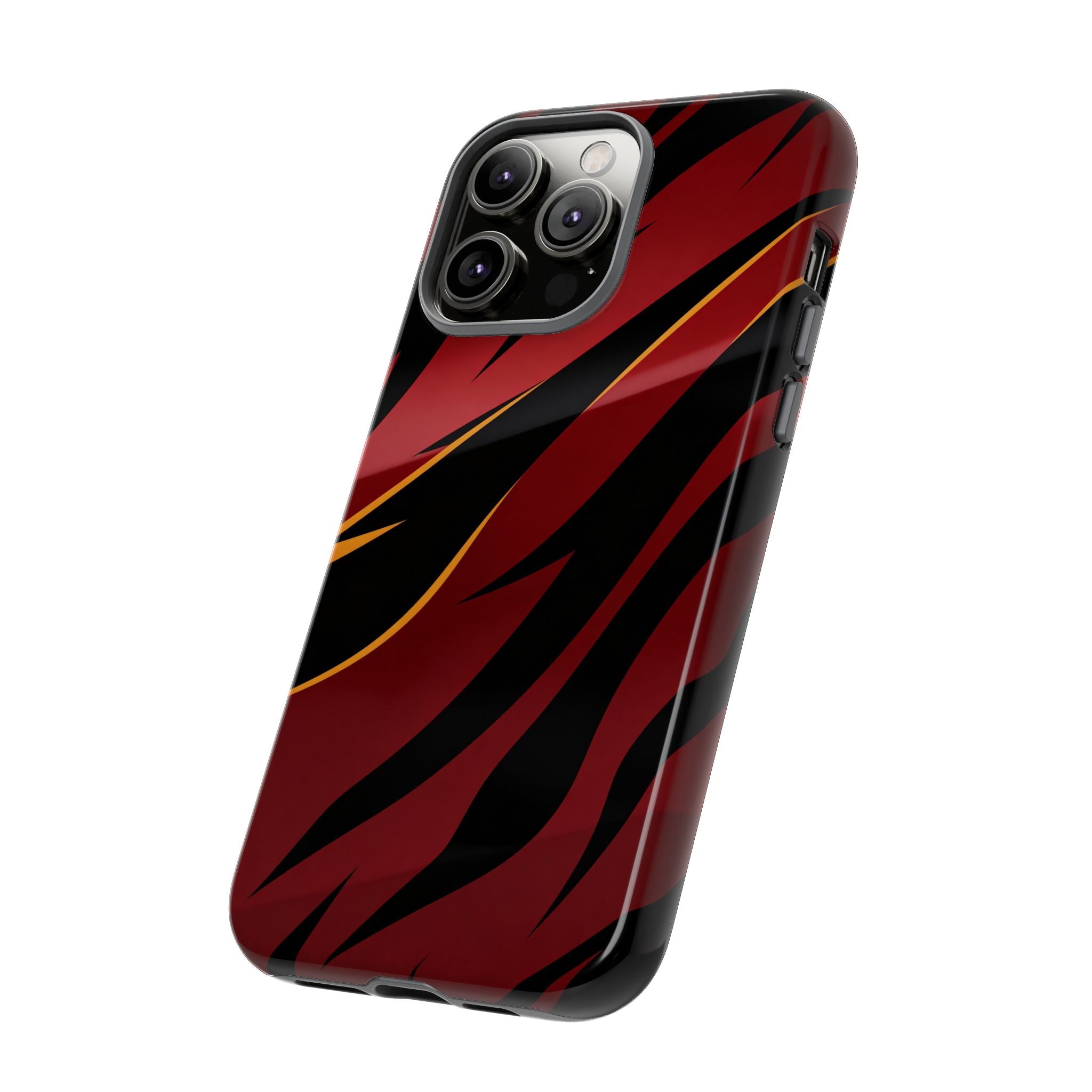Red Black Tiger Stripe Protective Tough Case