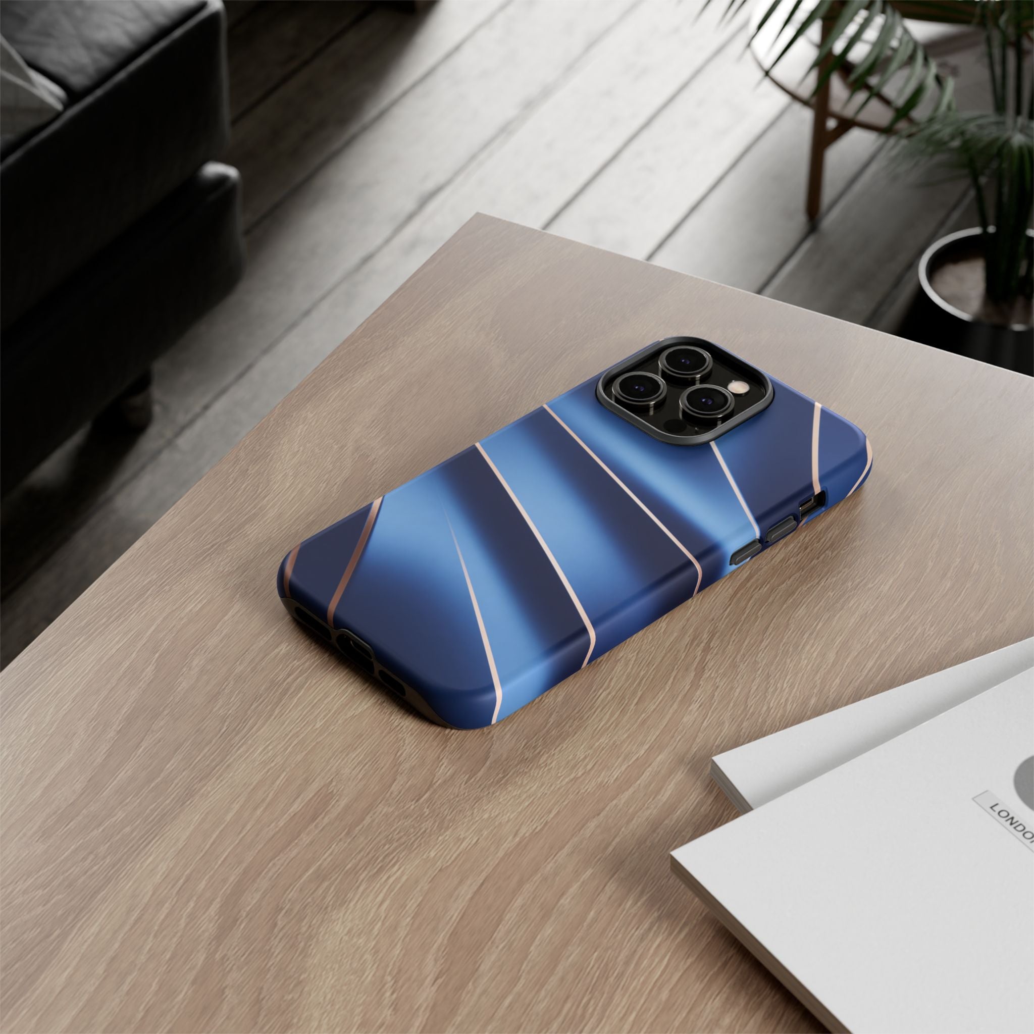 Blue Metallic Wave Phone Case