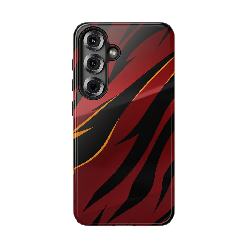 Red Black Tiger Stripe Protective Tough Case