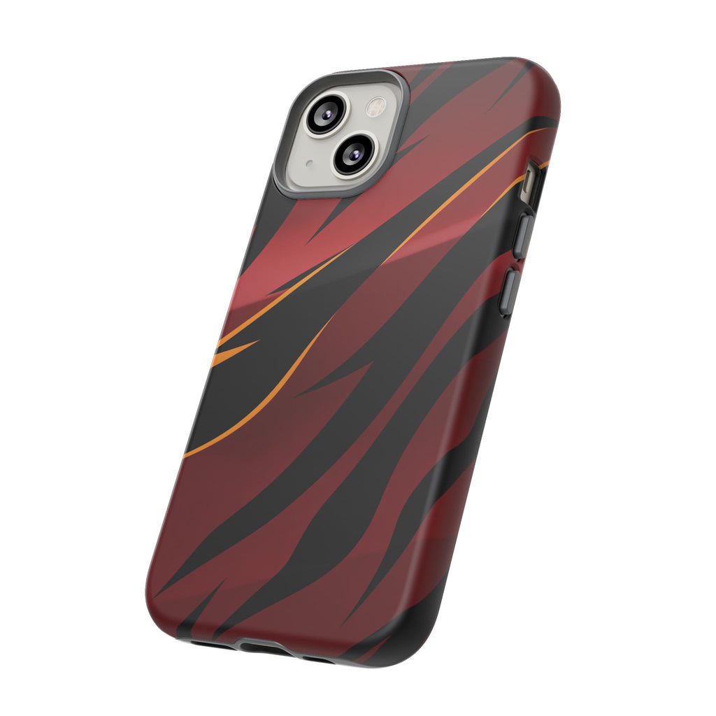 Red Black Tiger Stripe Protective Tough Case