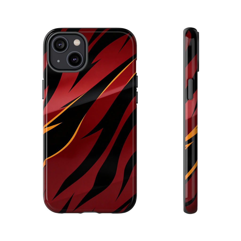 Red Black Tiger Stripe Protective Tough Case