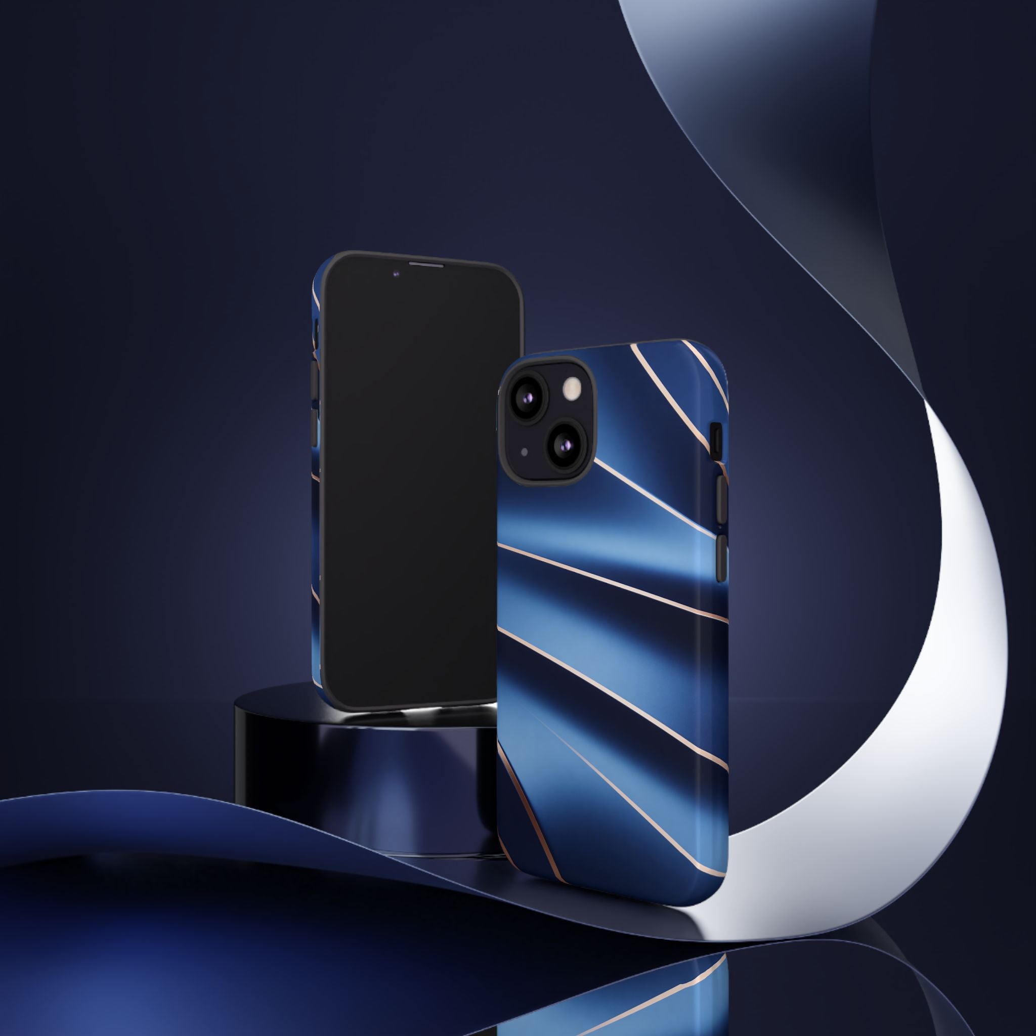 Blue Metallic Wave Phone Case