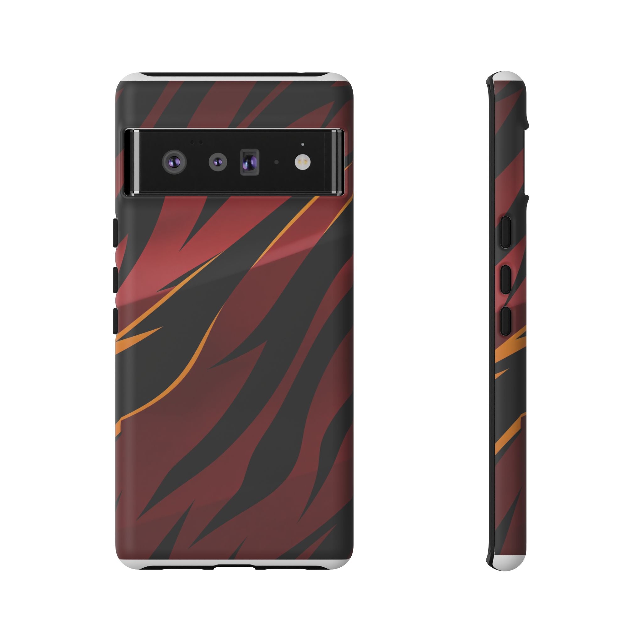 Red Black Tiger Stripe Protective Tough Case