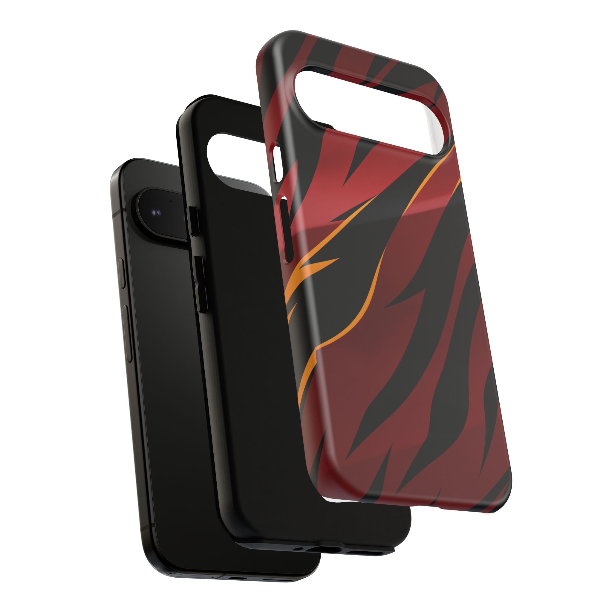 Red Black Tiger Stripe Protective Tough Case