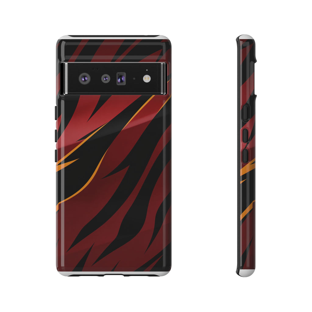 Red Black Tiger Stripe Protective Tough Case