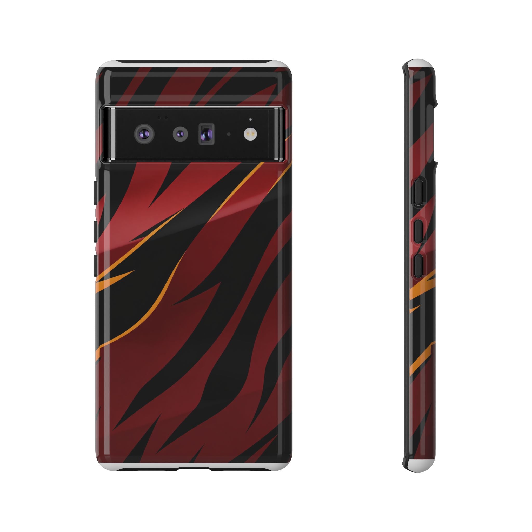 Red Black Tiger Stripe Protective Tough Case