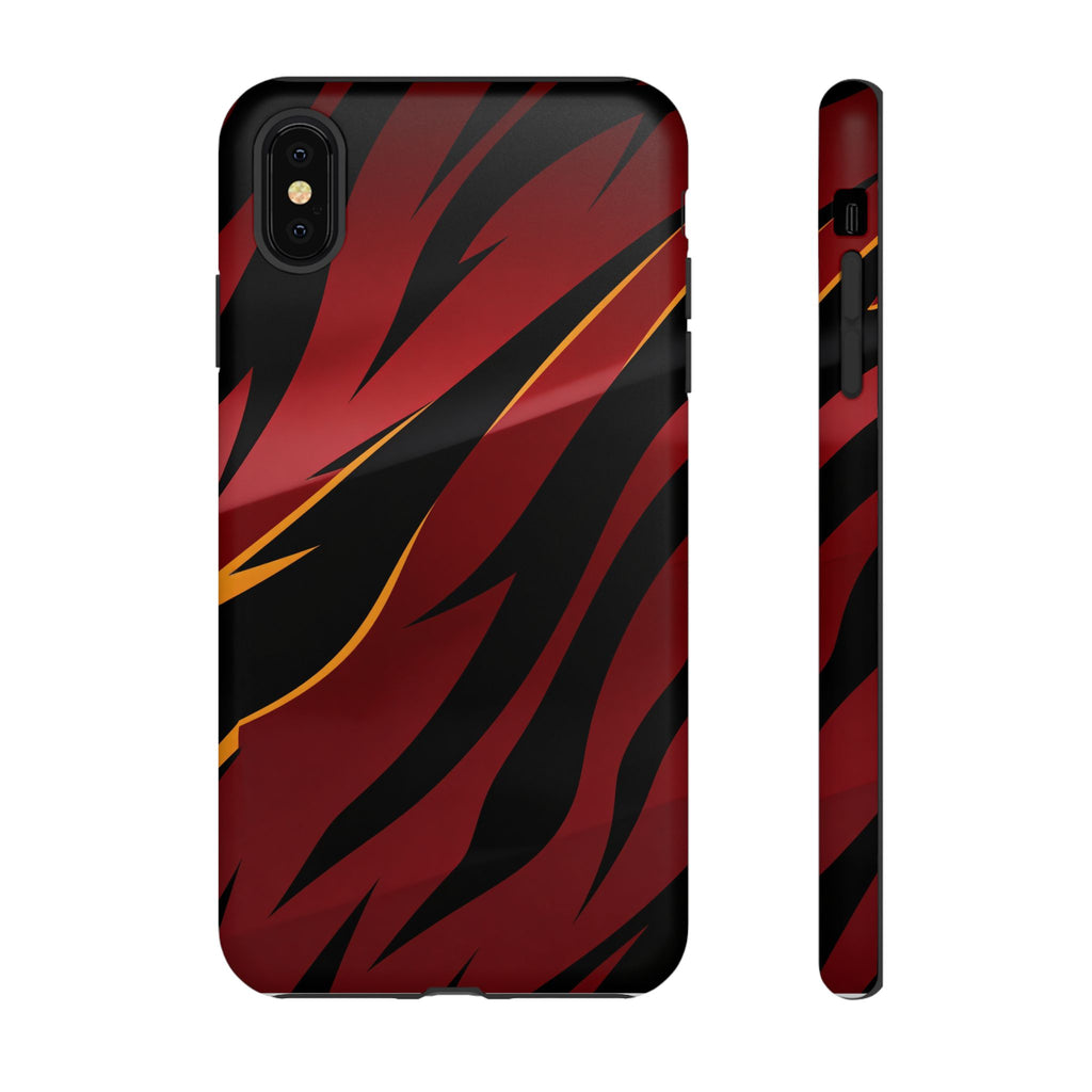 Red Black Tiger Stripe Protective Tough Case