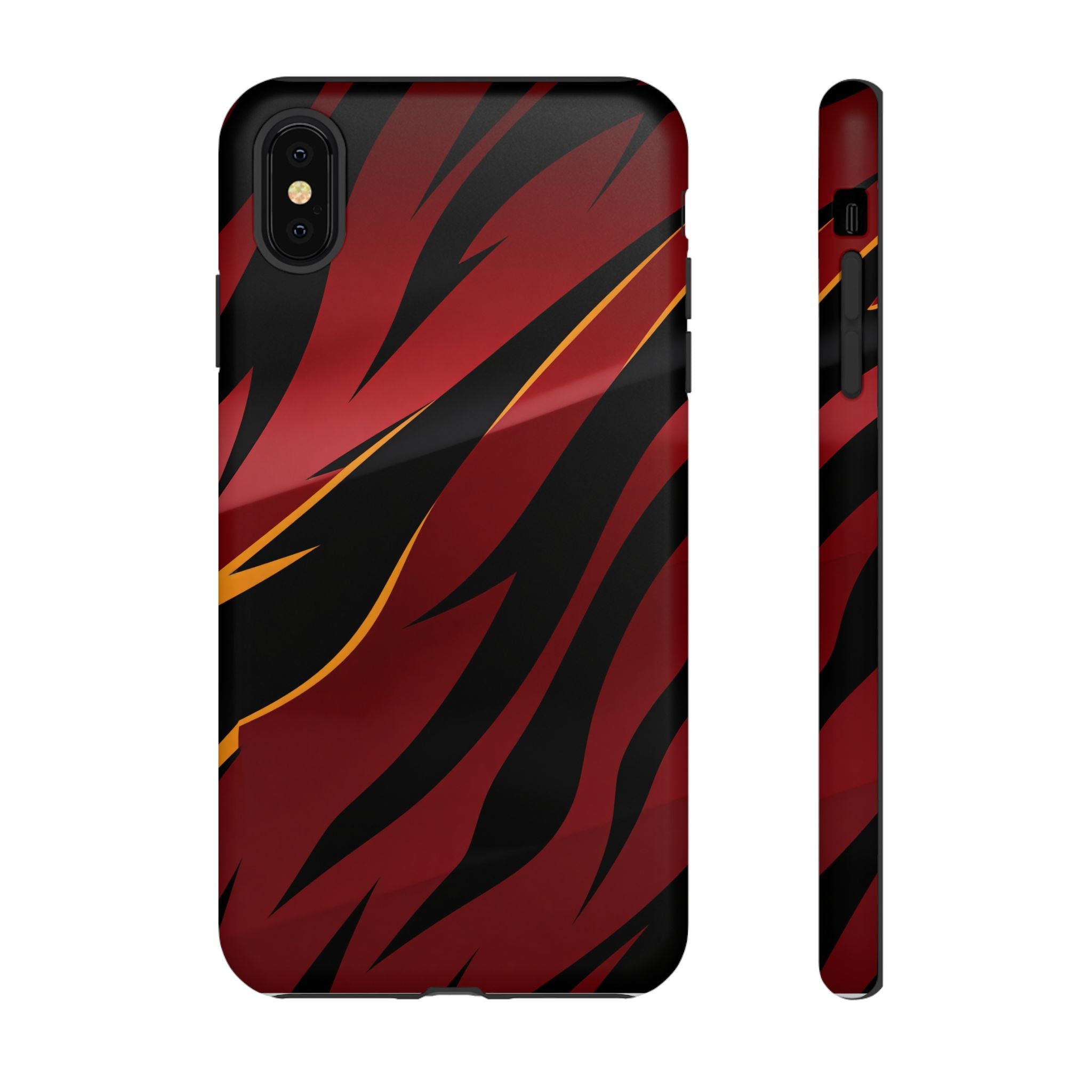 Red Black Tiger Stripe Protective Tough Case