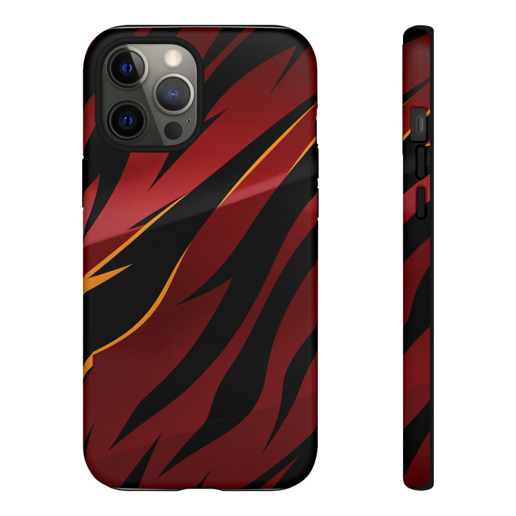 Red Black Tiger Stripe Protective Tough Case