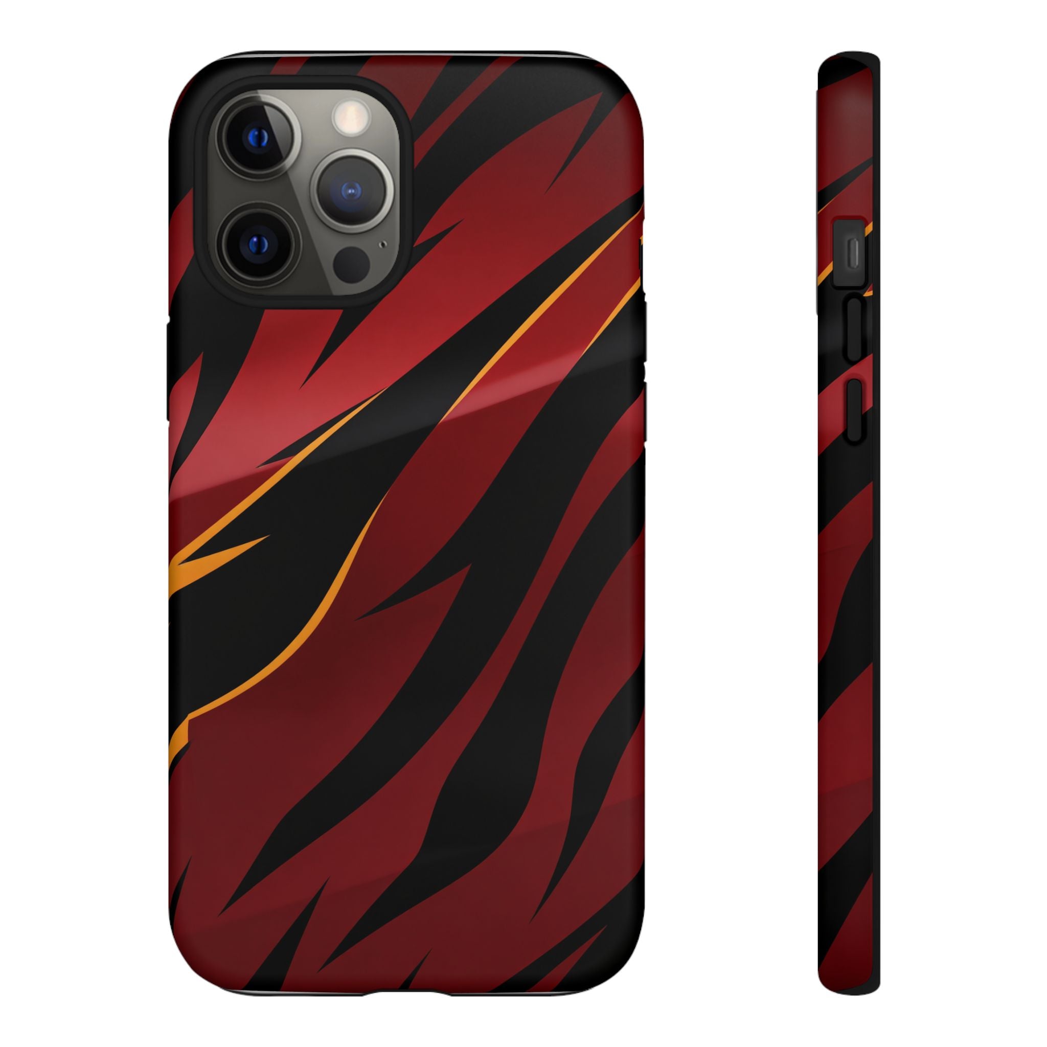 Red Black Tiger Stripe Protective Tough Case
