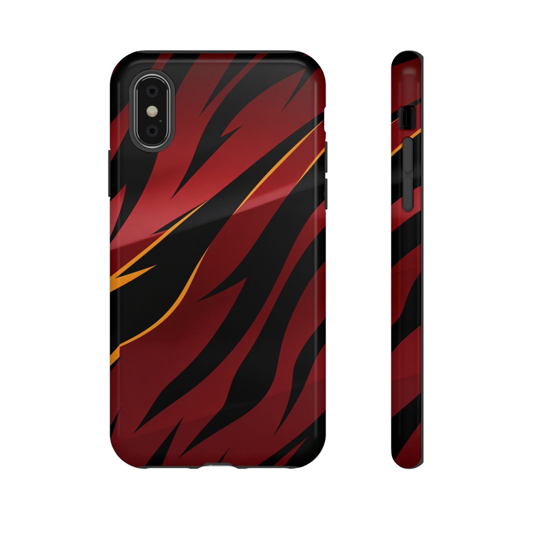 Red Black Tiger Stripe Protective Tough Case