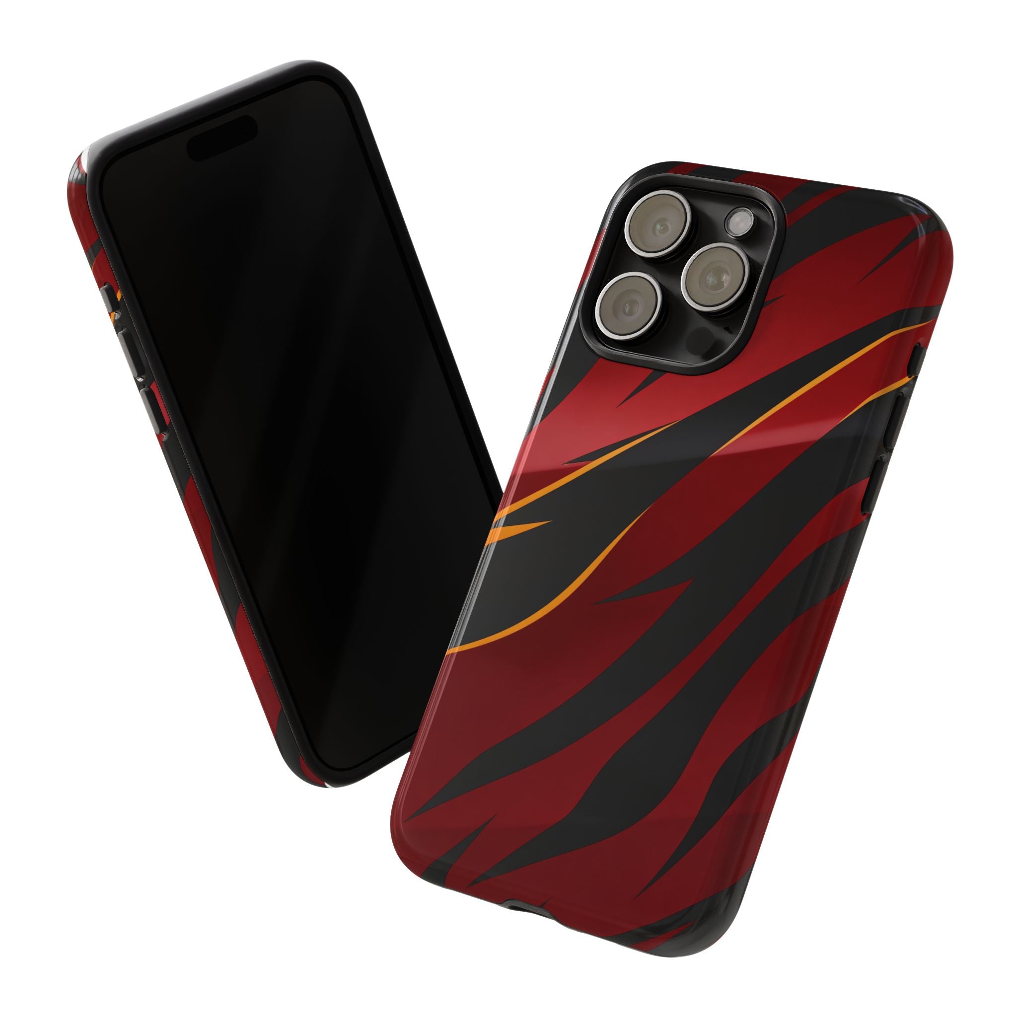 Red Black Tiger Stripe Protective Tough Case