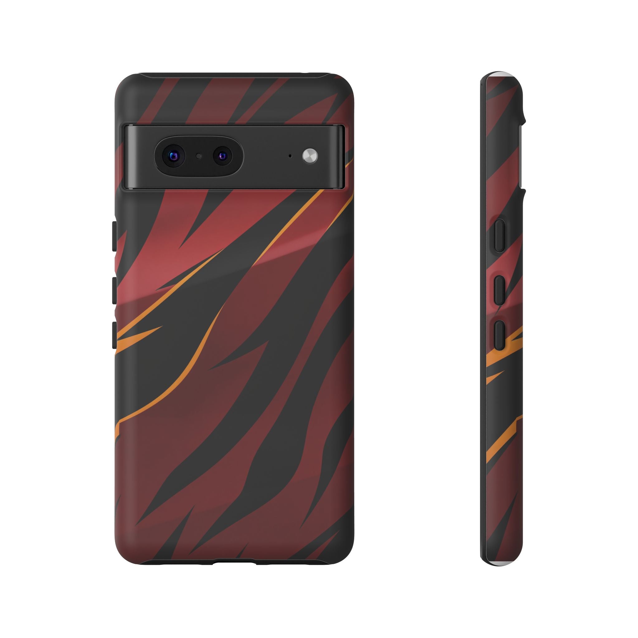 Red Black Tiger Stripe Protective Tough Case