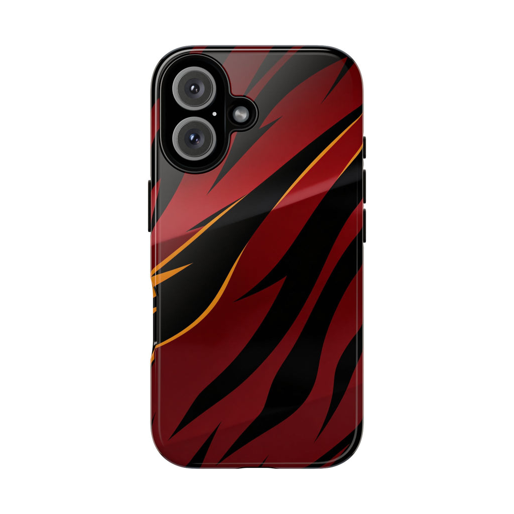 Red Black Tiger Stripe Protective Tough Case