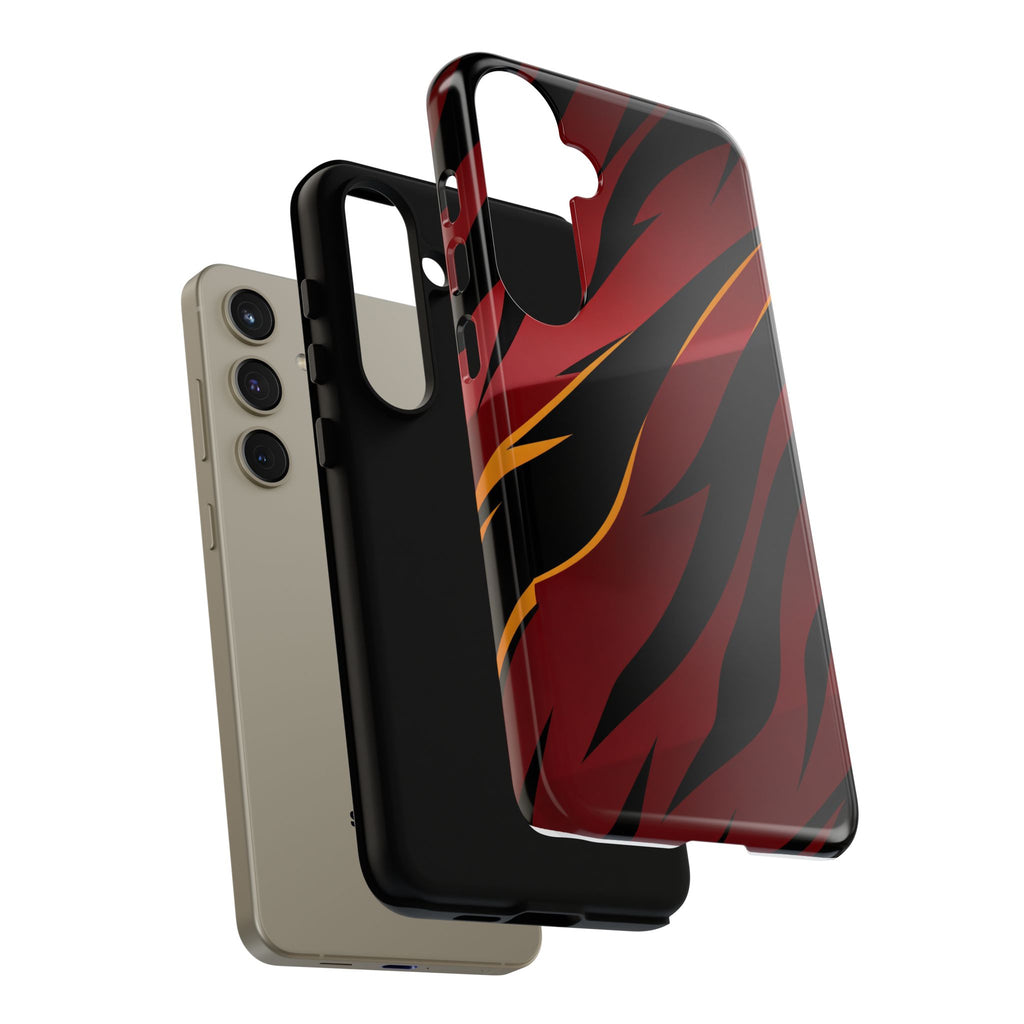 Red Black Tiger Stripe Protective Tough Case