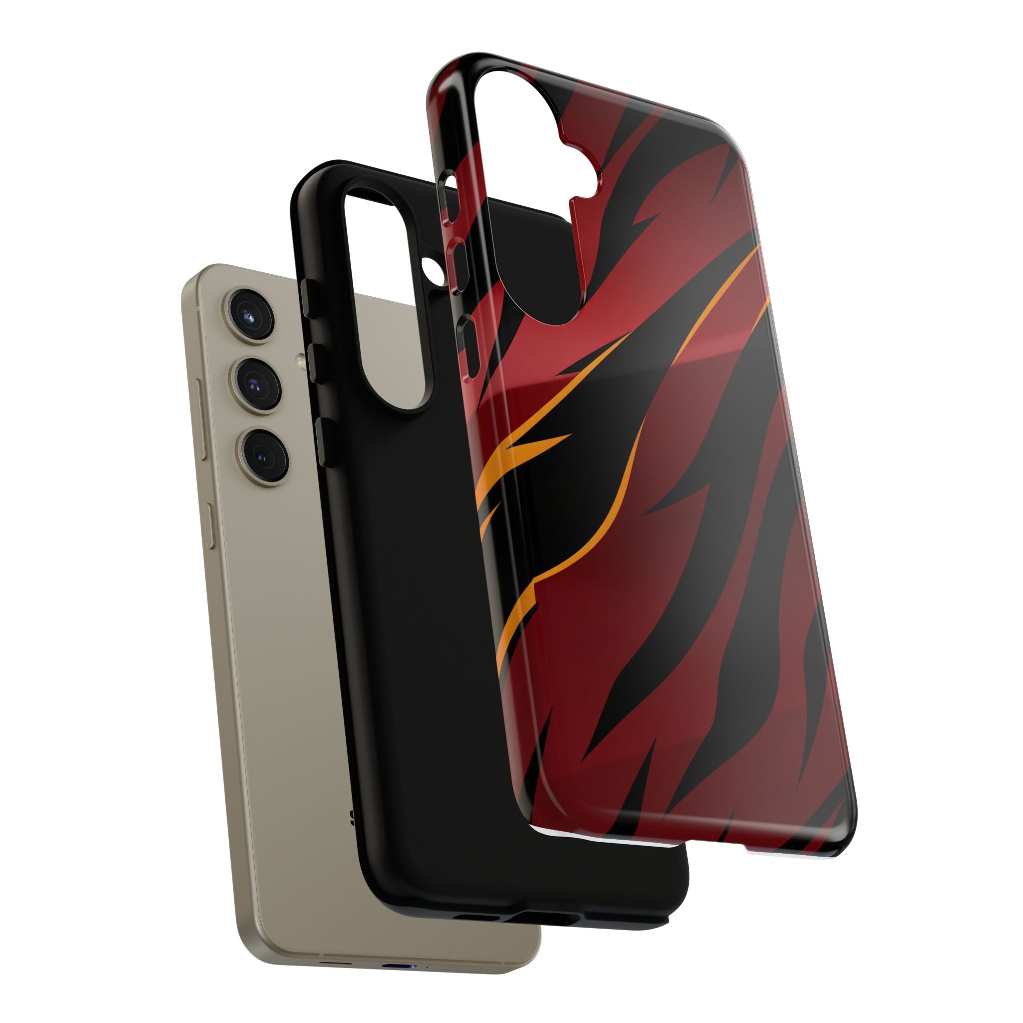 Red Black Tiger Stripe Protective Tough Case