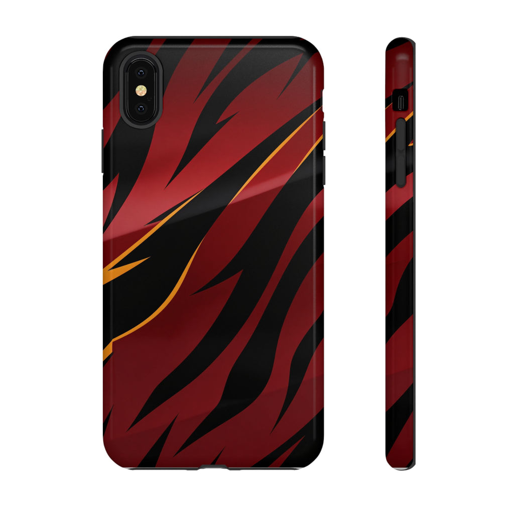 Red Black Tiger Stripe Protective Tough Case