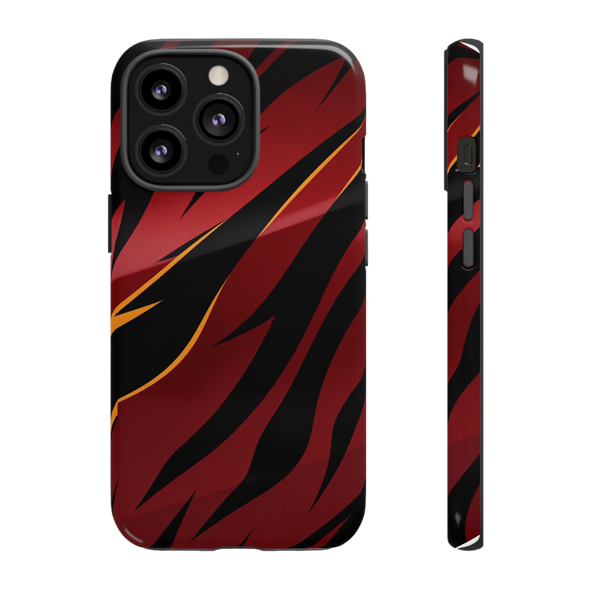 Red Black Tiger Stripe Protective Tough Case
