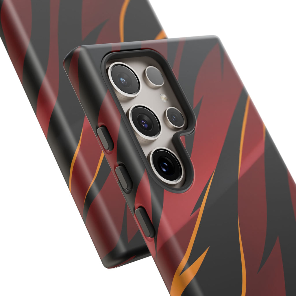 Red Black Tiger Stripe Protective Tough Case