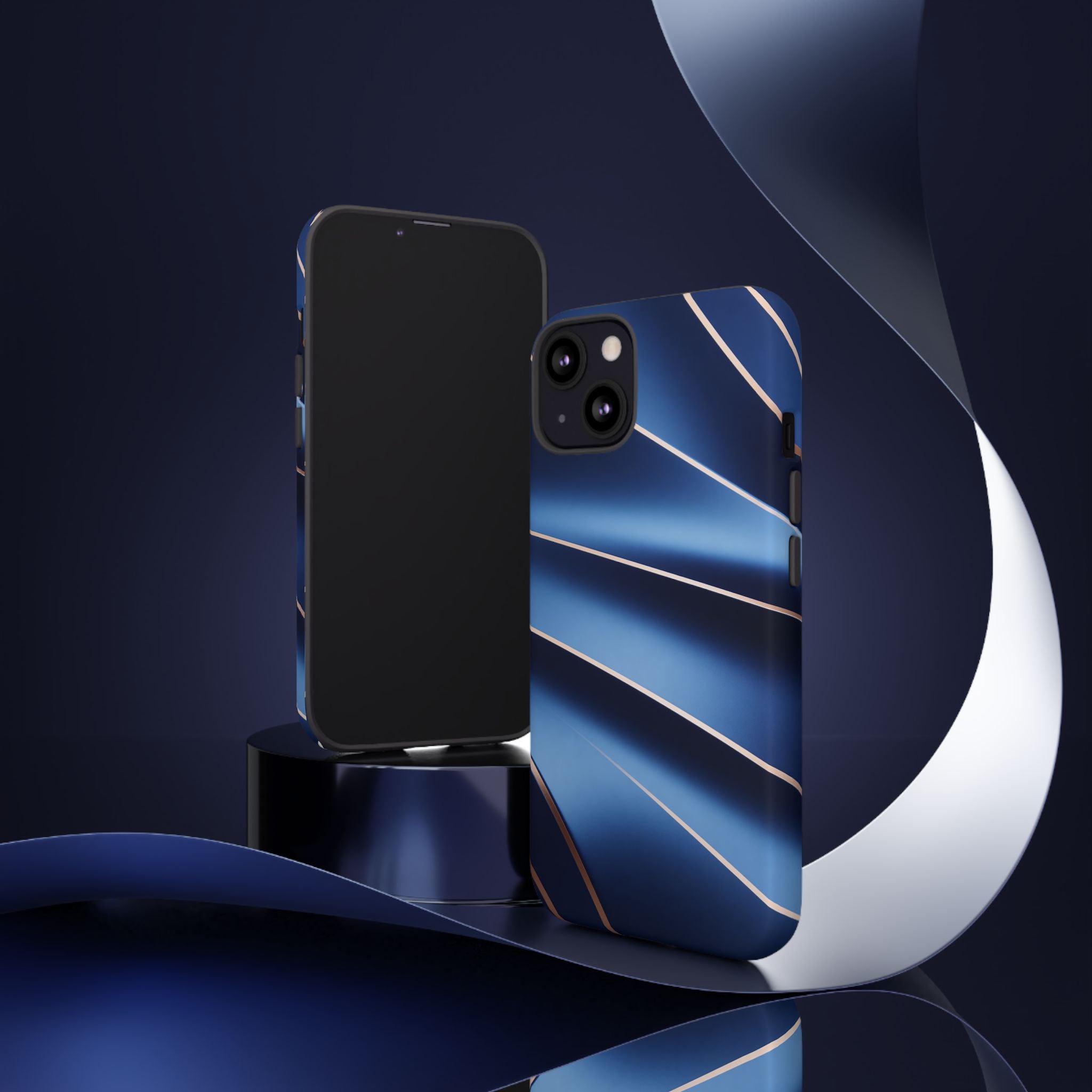 Blue Metallic Wave Phone Case