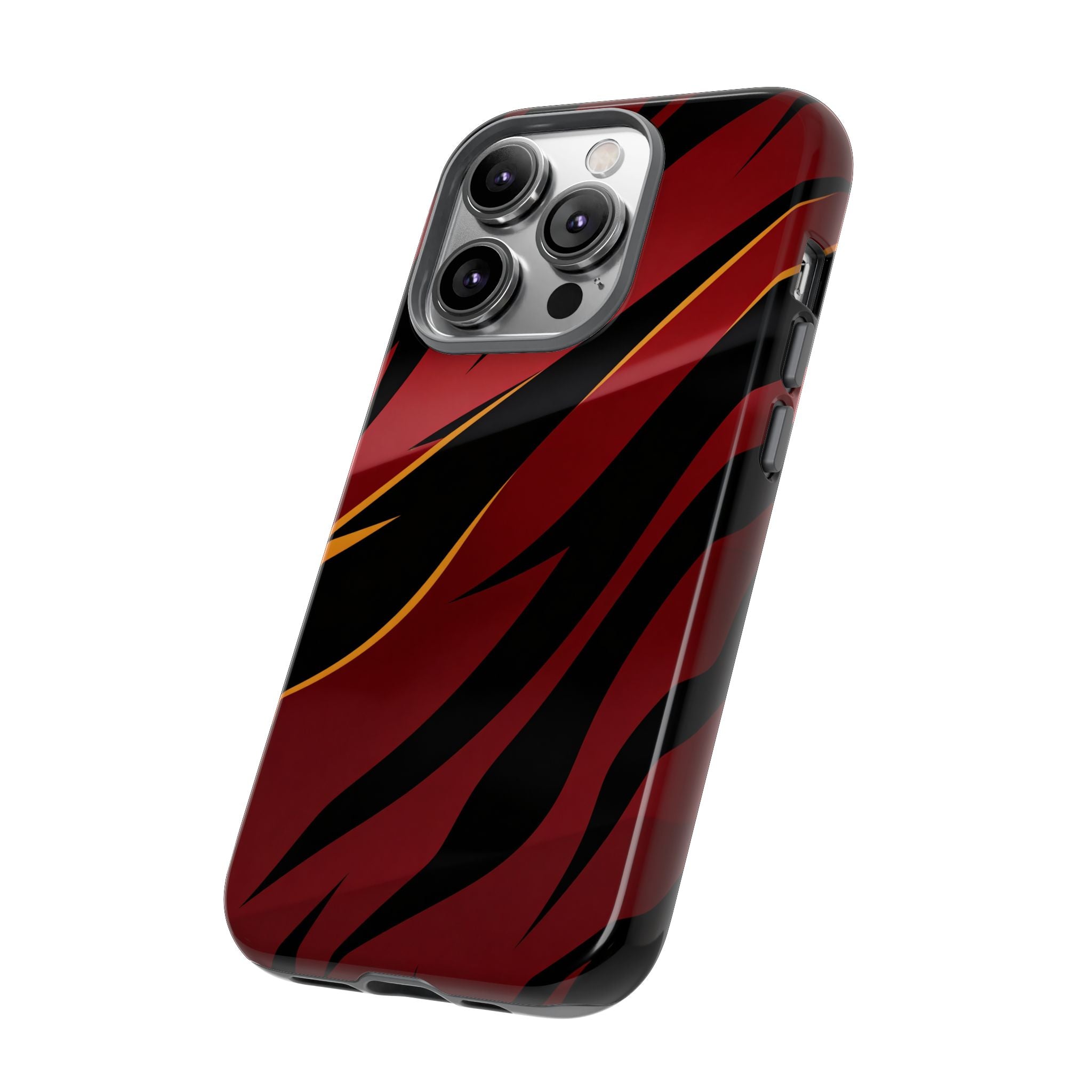 Red Black Tiger Stripe Protective Tough Case