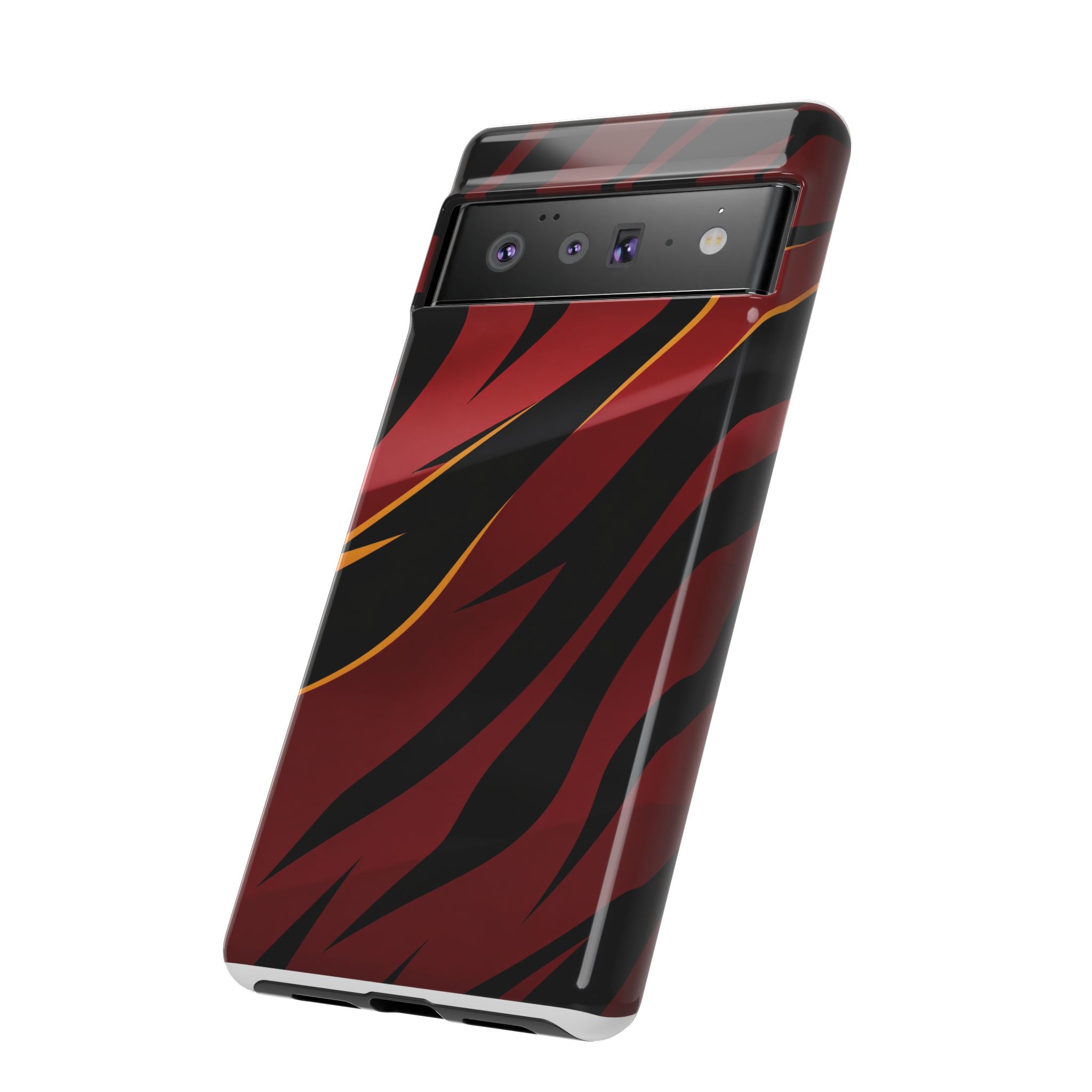 Red Black Tiger Stripe Protective Tough Case
