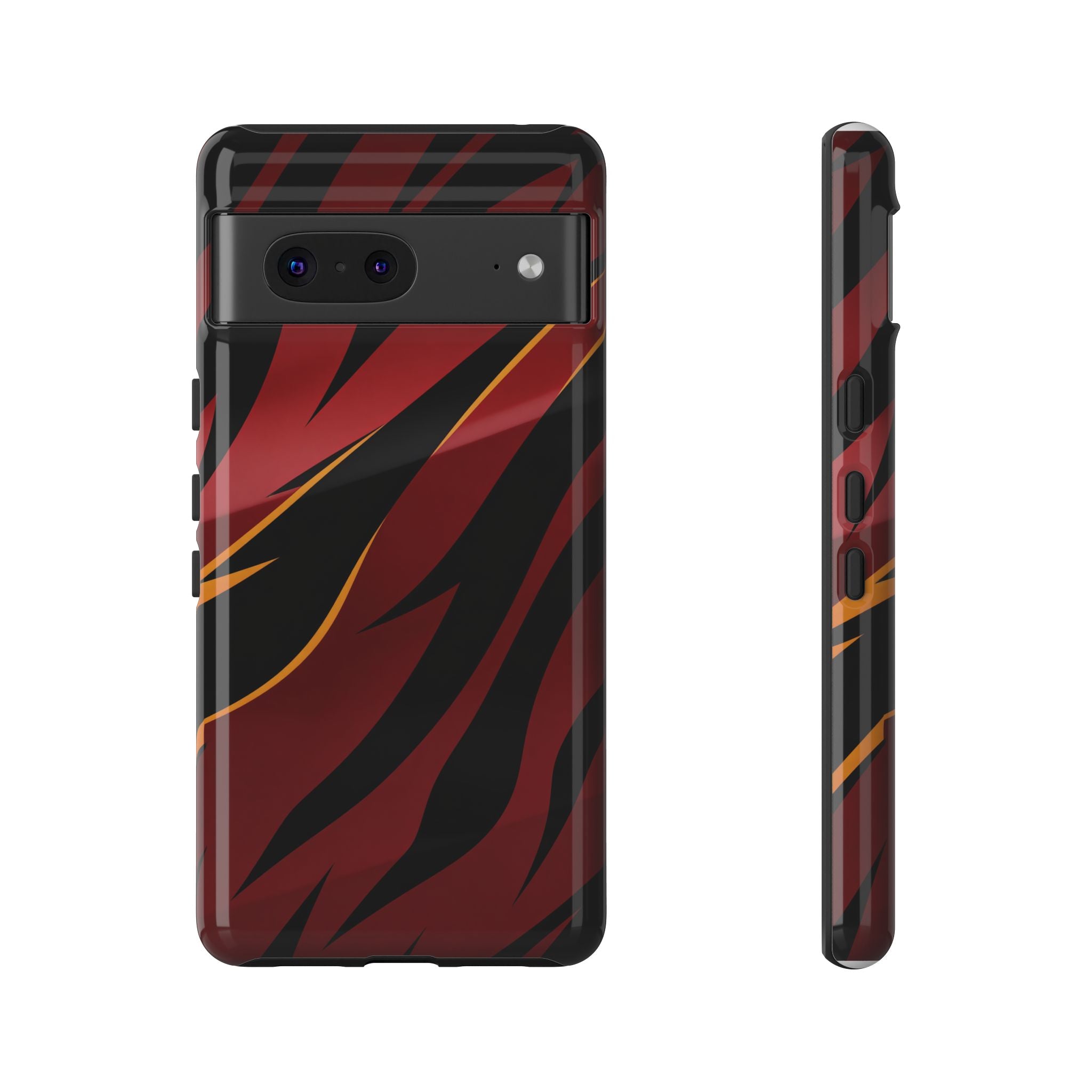 Red Black Tiger Stripe Protective Tough Case