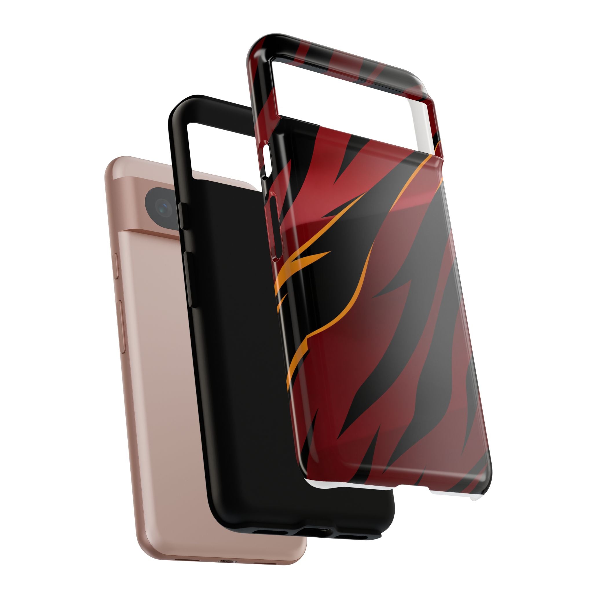 Red Black Tiger Stripe Protective Tough Case