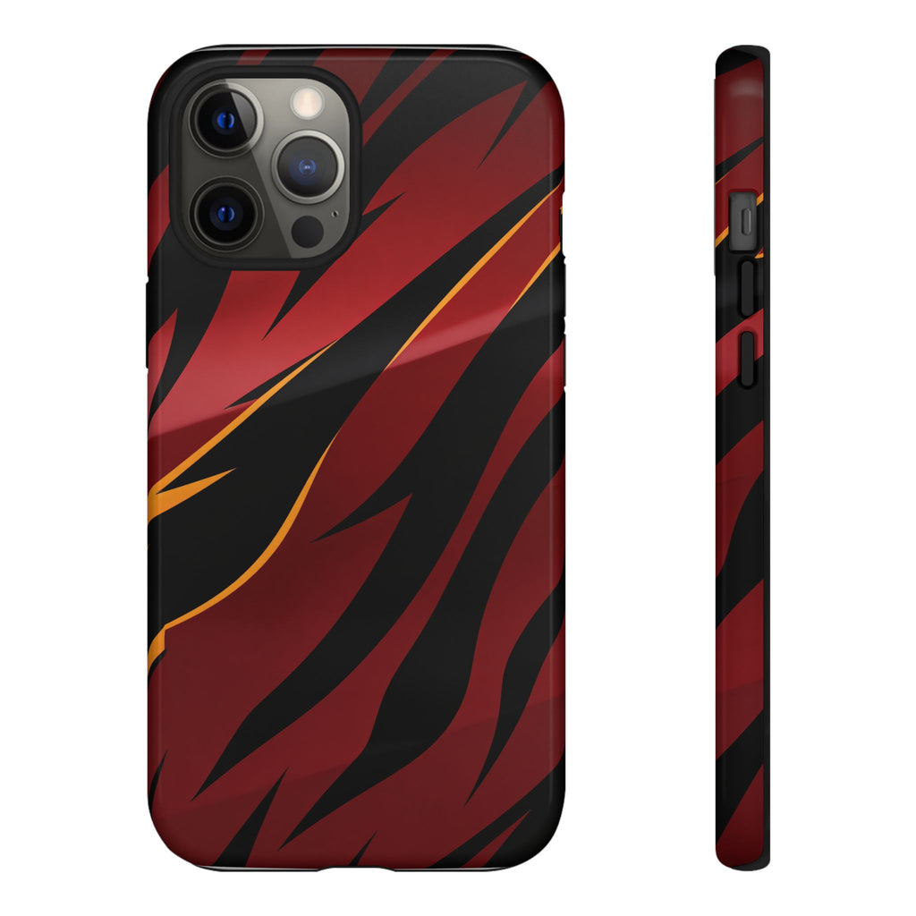Red Black Tiger Stripe Protective Tough Case
