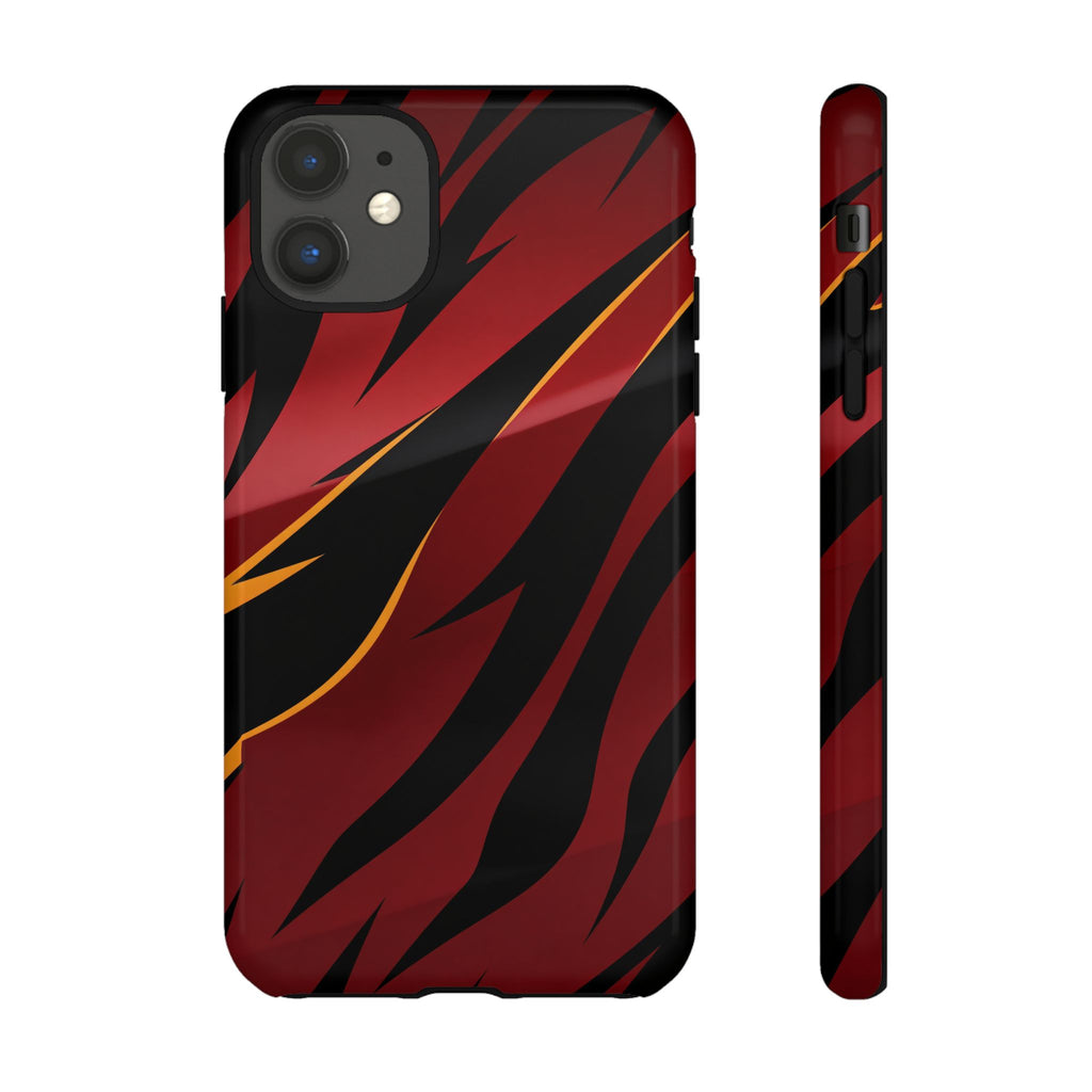 Red Black Tiger Stripe Protective Tough Case