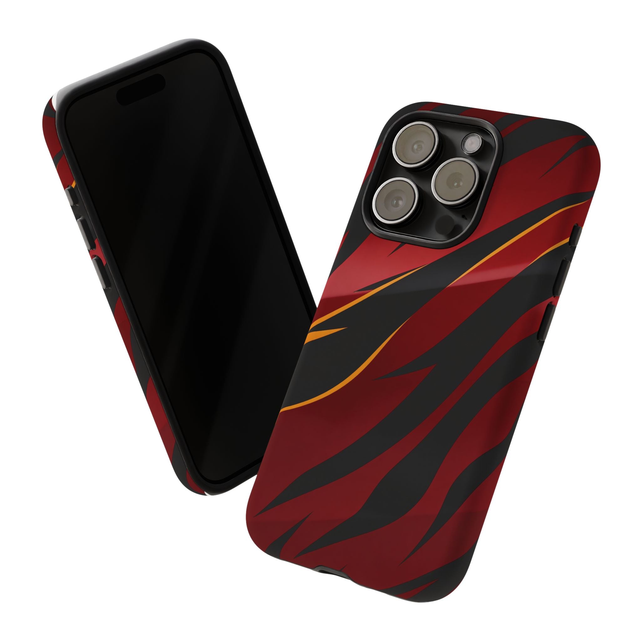 Red Black Tiger Stripe Protective Tough Case