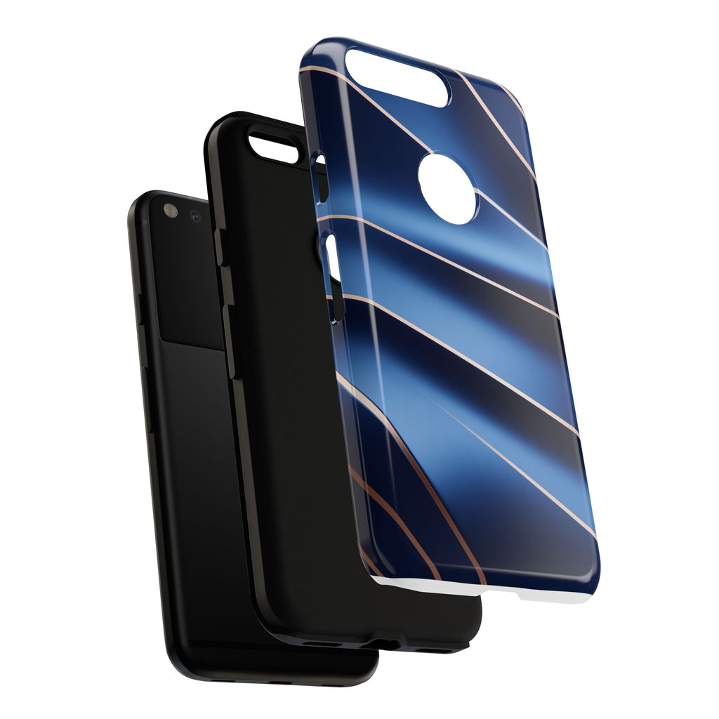Blue Metallic Wave Phone Case