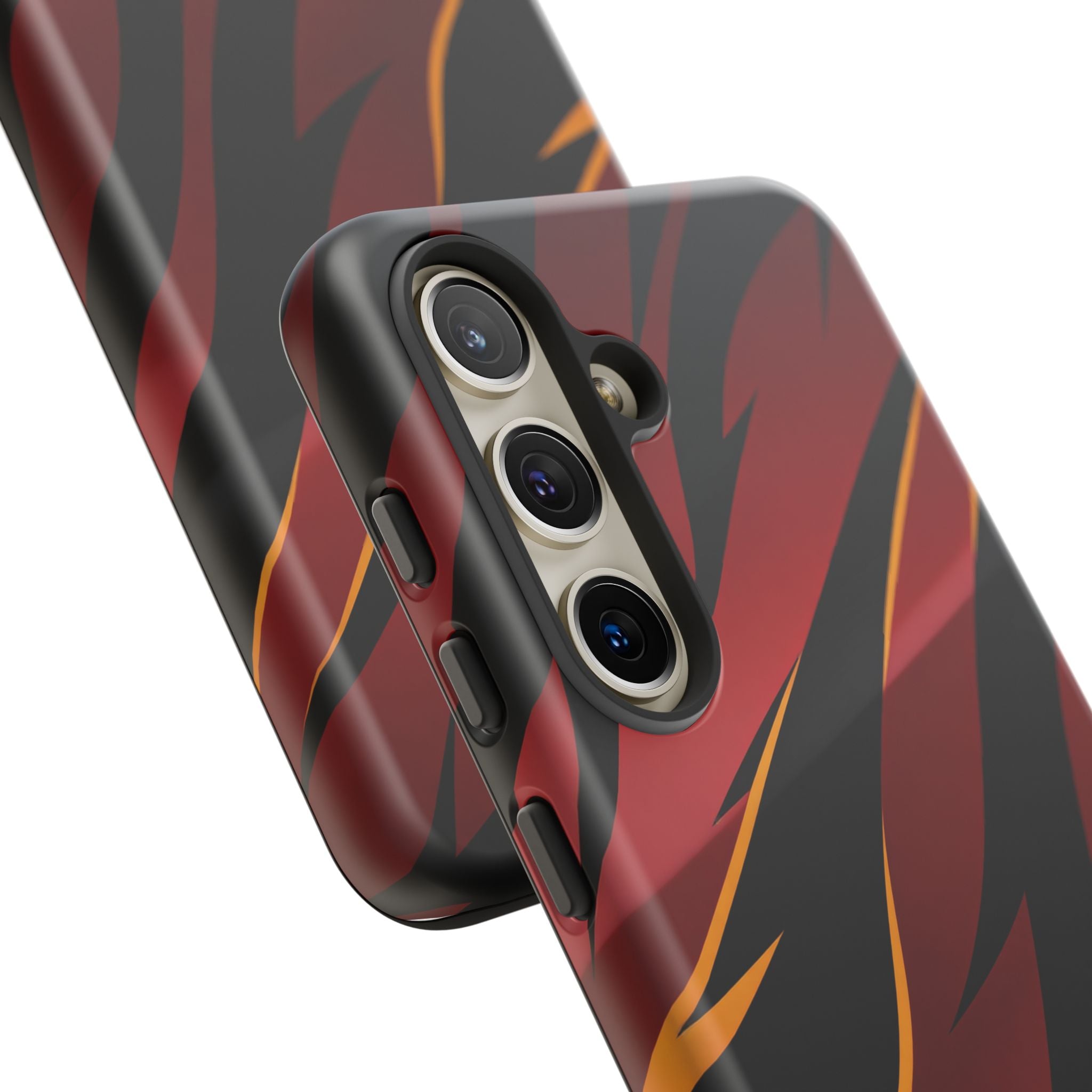 Red Black Tiger Stripe Protective Tough Case