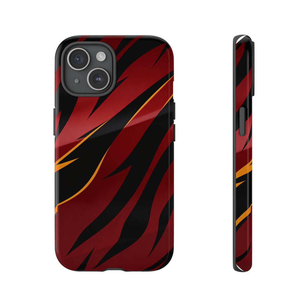 Red Black Tiger Stripe Protective Tough Case