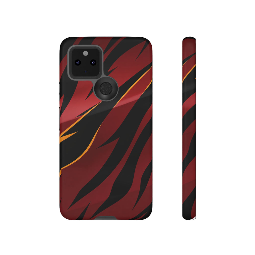 Red Black Tiger Stripe Protective Tough Case