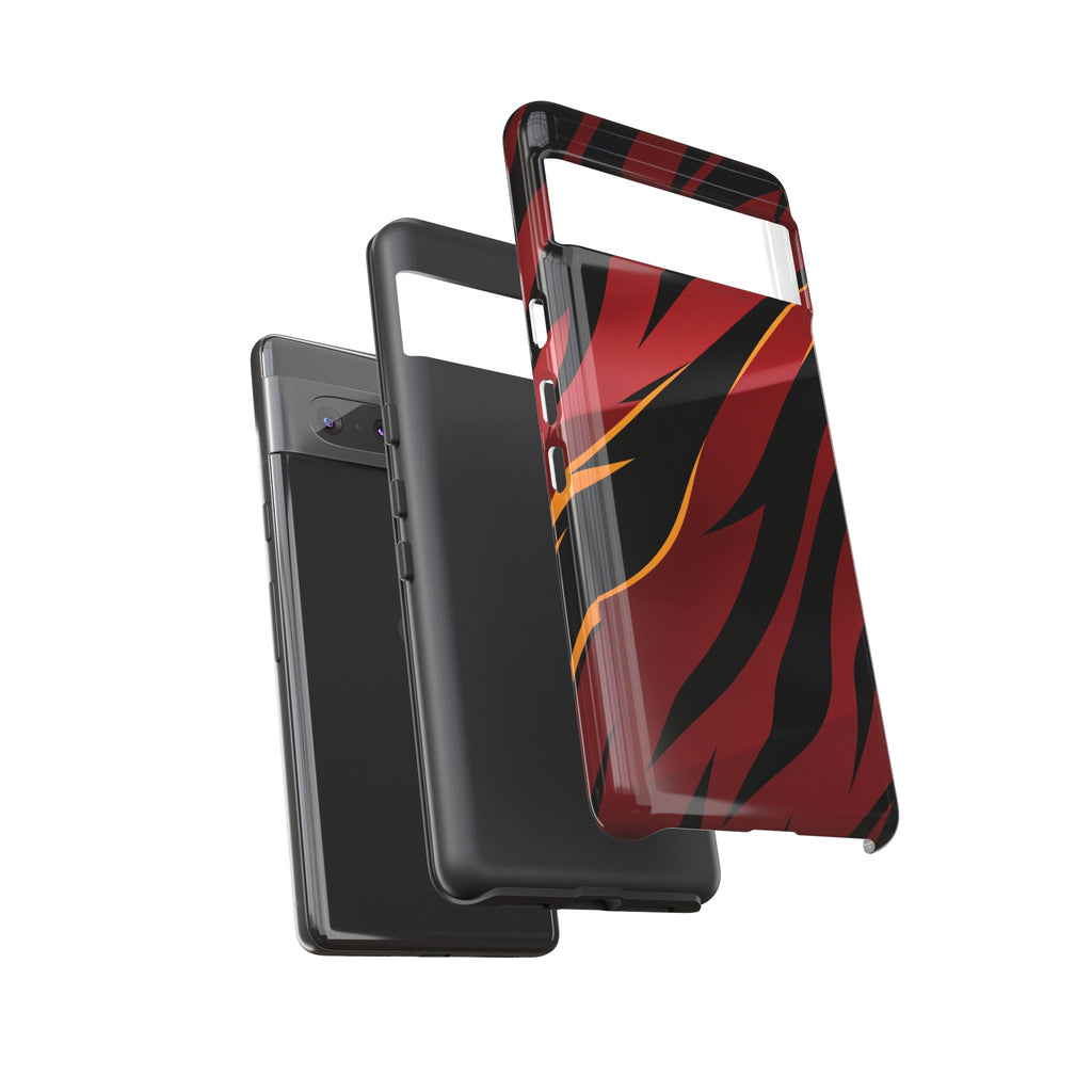 Red Black Tiger Stripe Protective Tough Case