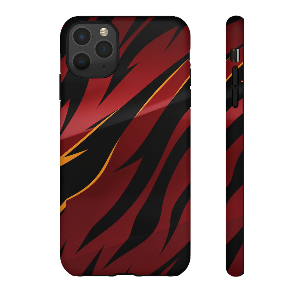 Red Black Tiger Stripe Protective Tough Case