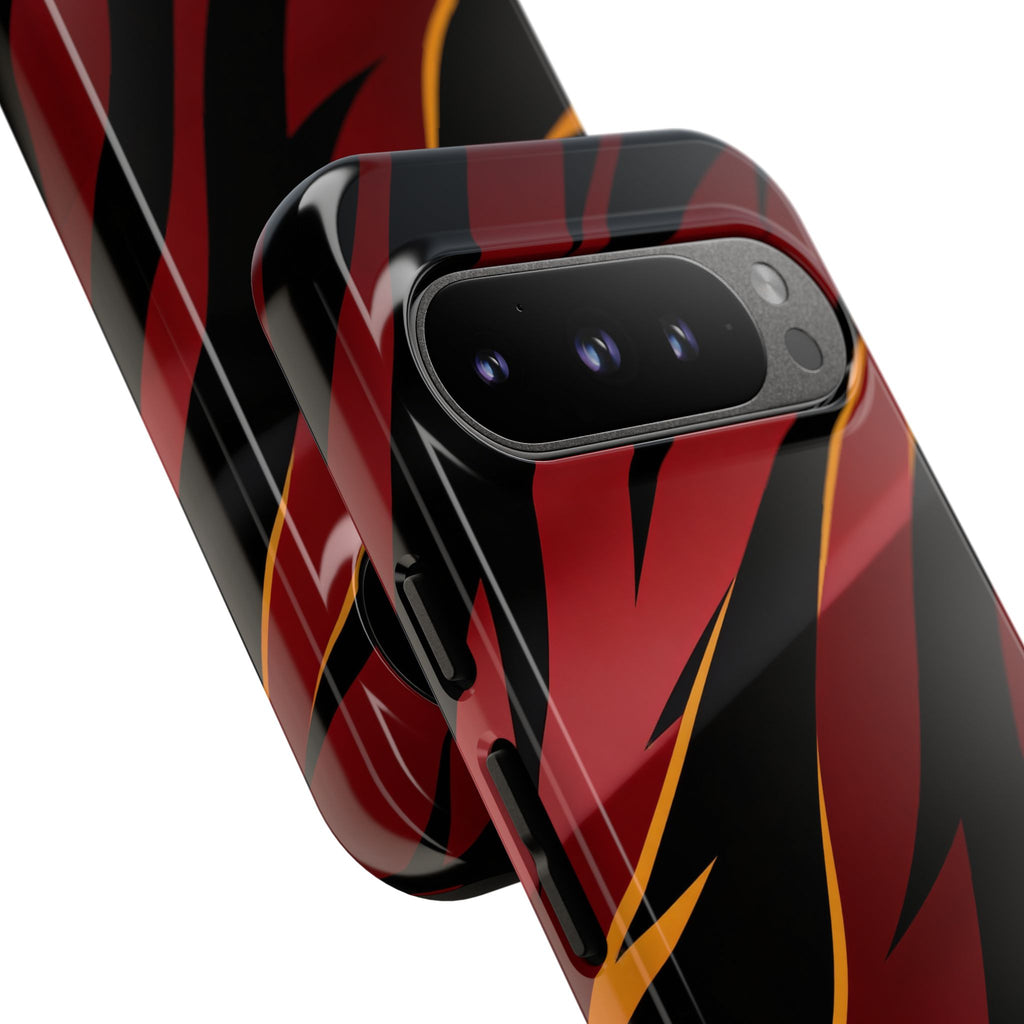 Red Black Tiger Stripe Protective Tough Case