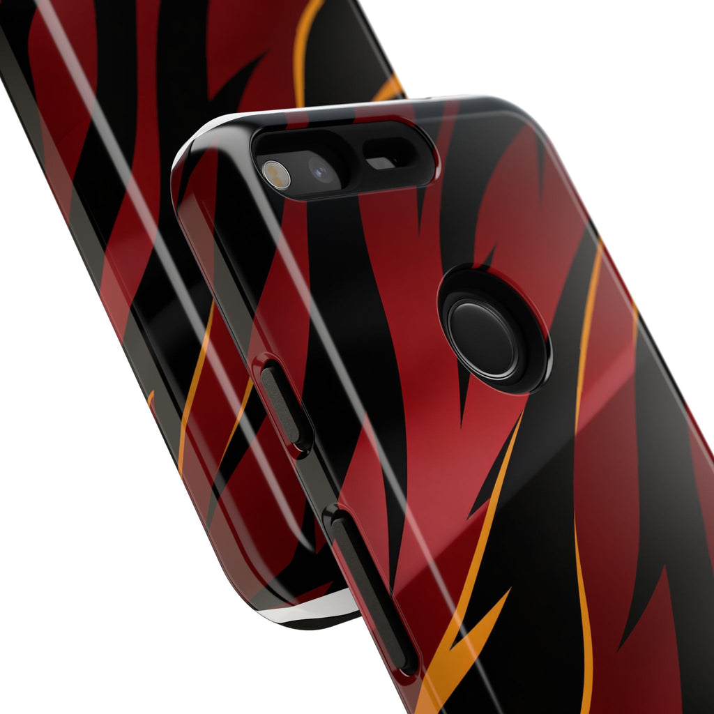 Red Black Tiger Stripe Protective Tough Case