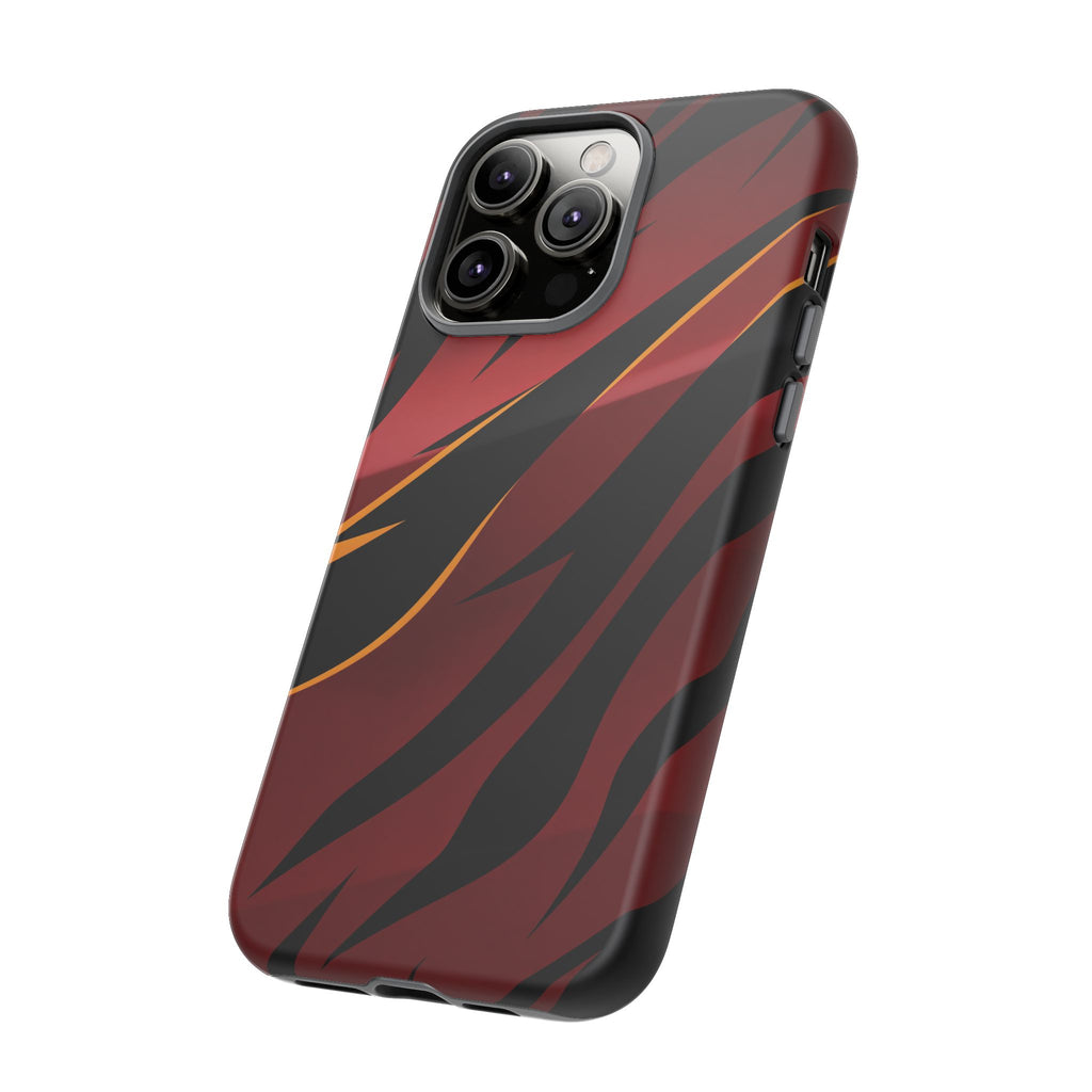 Red Black Tiger Stripe Protective Tough Case