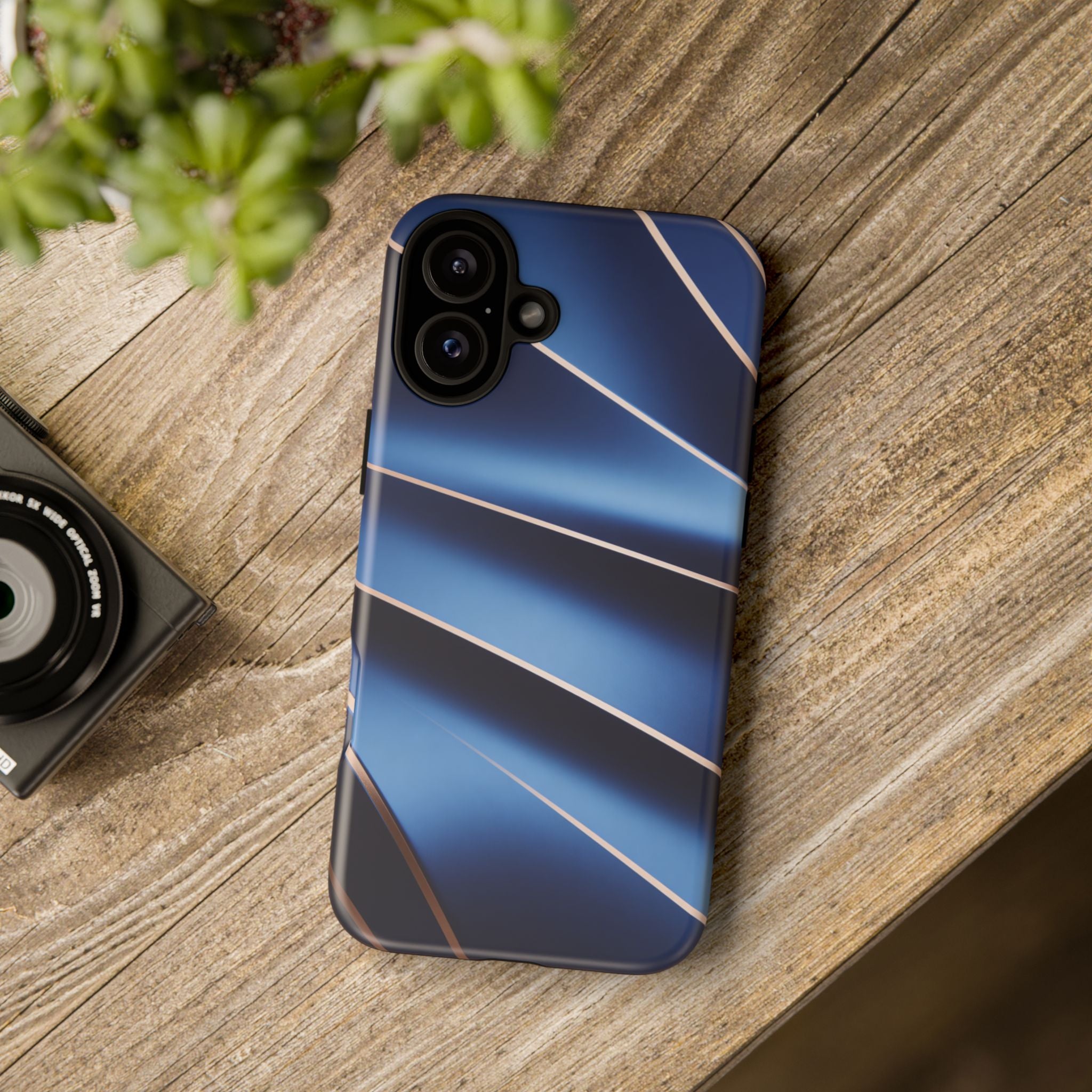 Blue Metallic Wave Phone Case