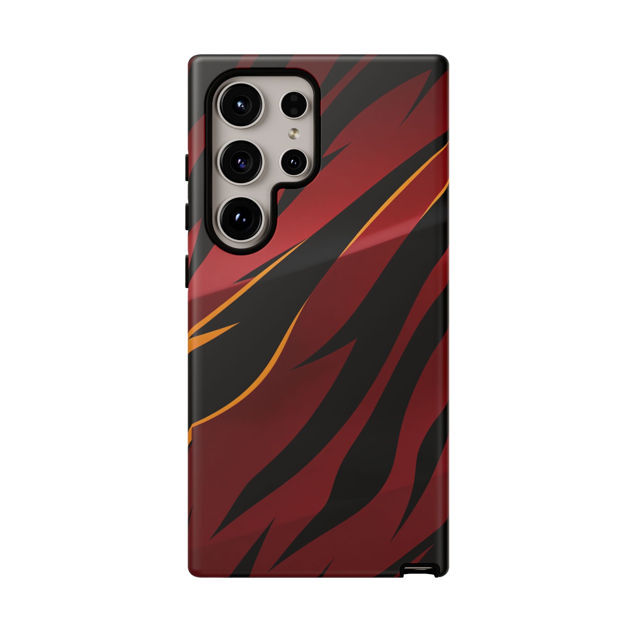 Red Black Tiger Stripe Protective Tough Case