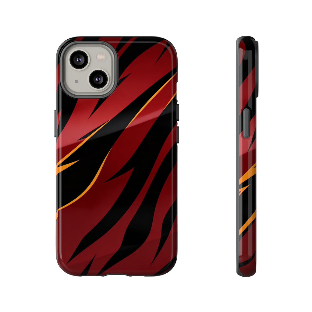 Red Black Tiger Stripe Protective Tough Case