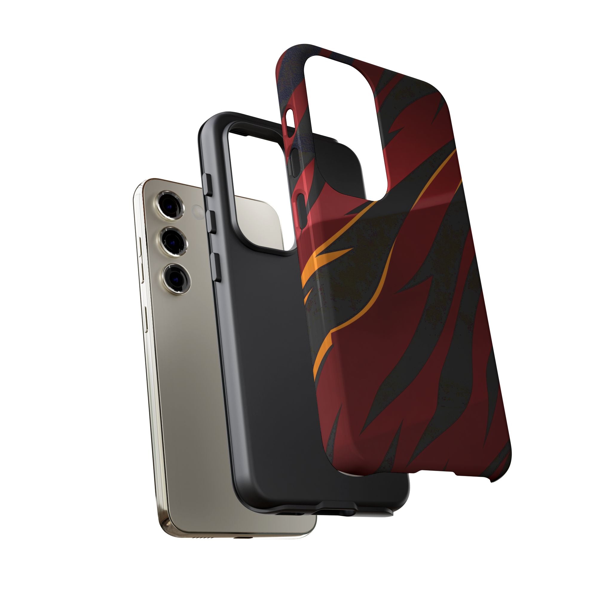 Red Black Tiger Stripe Protective Tough Case