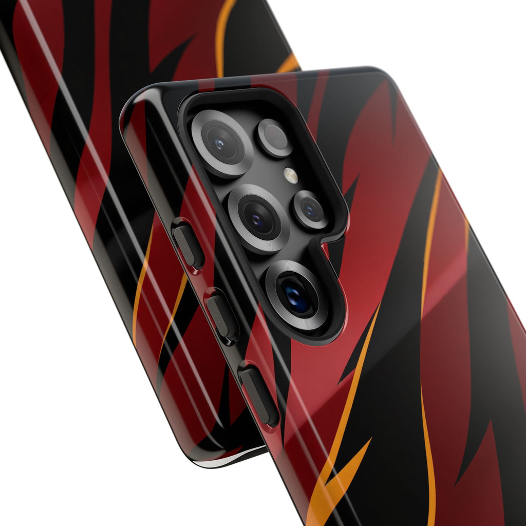 Red Black Tiger Stripe Protective Tough Case