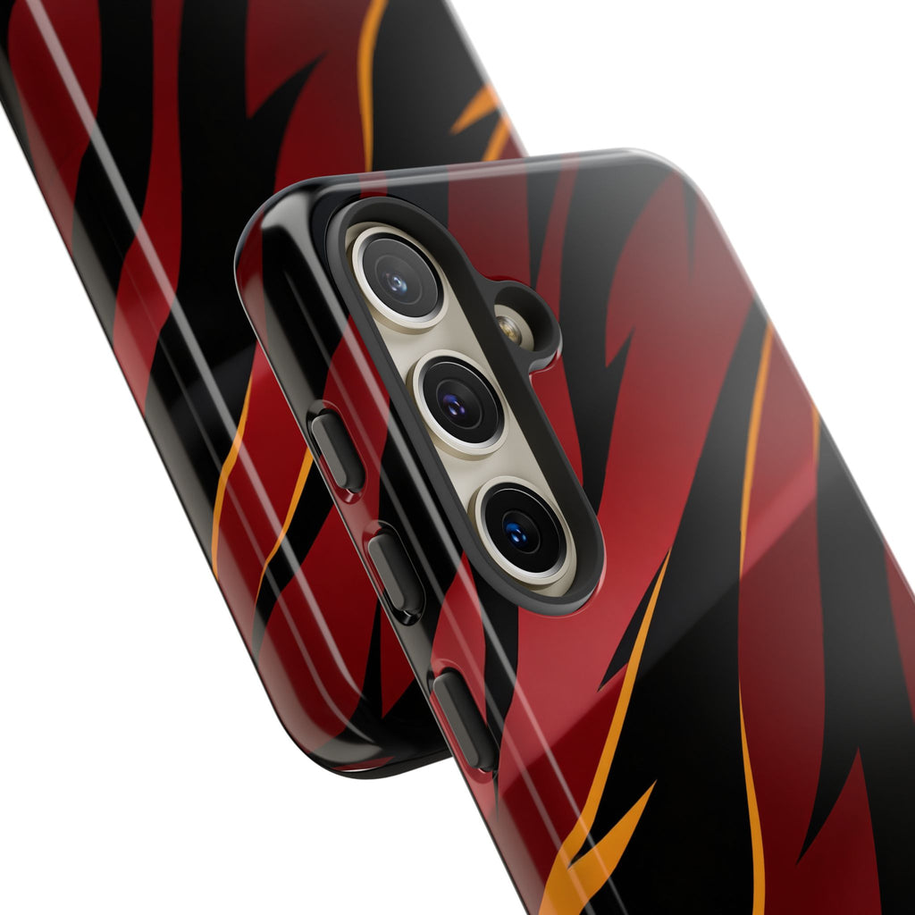 Red Black Tiger Stripe Protective Tough Case